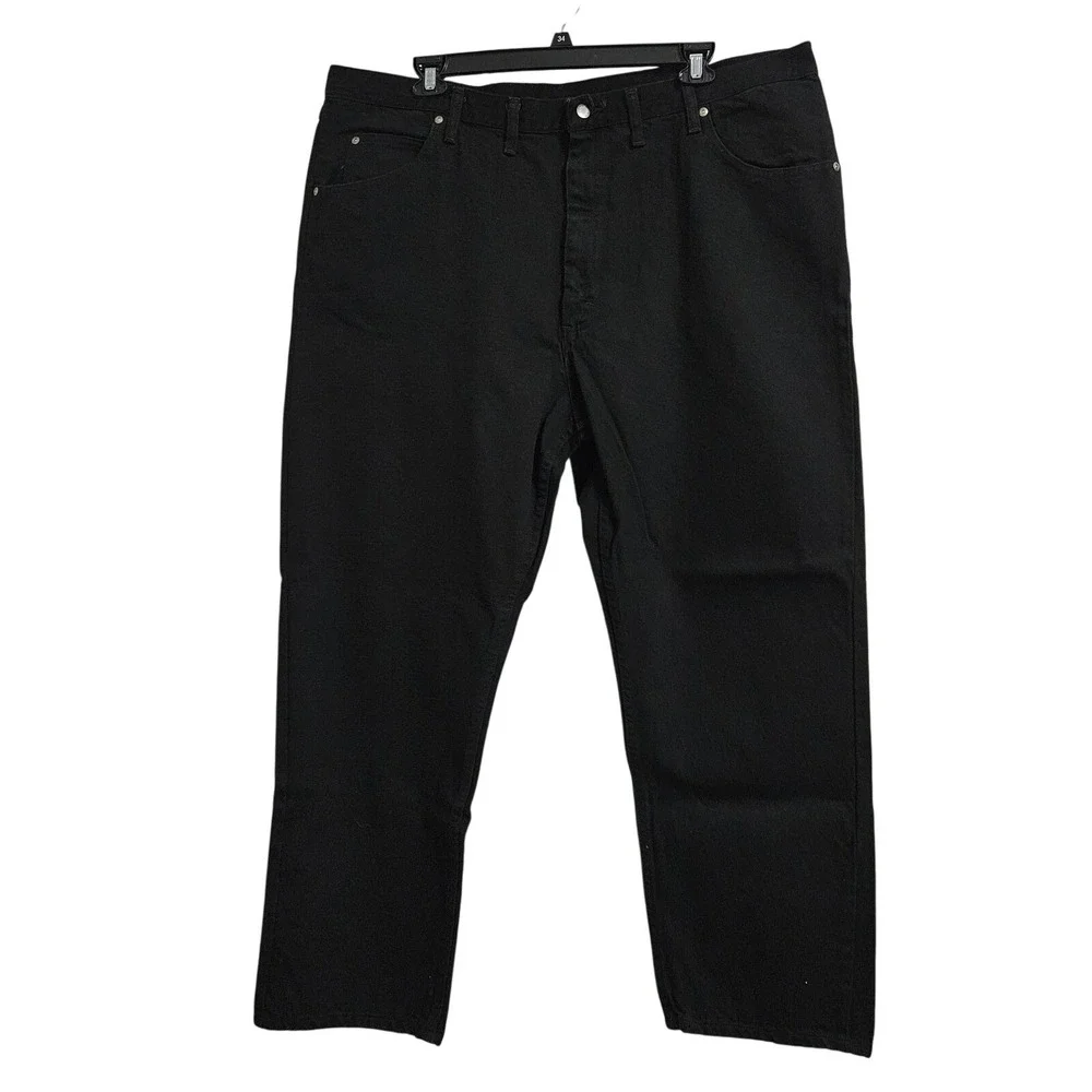 Wrangler Jeans Mens 44x30 Black Five Star Premium Denim Relaxed Fit Straight Leg